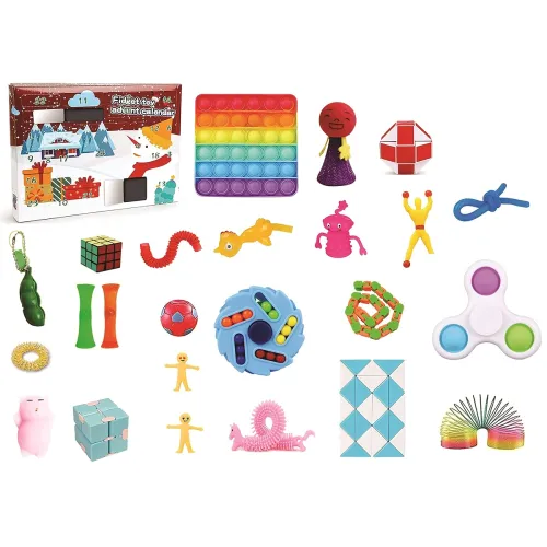 Image of Chocozone Pack of 25 Stress Toys for Adults Squishy Toys for Kids Christmas Advant Calender Gift Pack