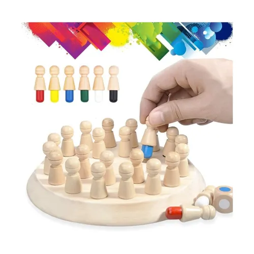 Image of Chocozone Wooden Memory Chess Board Game 
