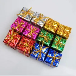 AMFIN (Pack of 12) Christmas Tree Decoration Items, Xmas Gift Decor Ornaments for Tree - Multi