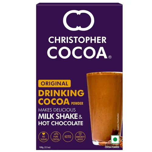 Image of Christopher Cocoa, Drinking Chocolate Cocoa Powder, Dark No Sugar, 100g
