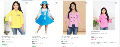 Image of ChromaFashion Girl's Wear starting @ ₹292