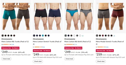 Image of Chromosome Men's Trunks & Brief at Min.70% Discount 
