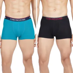 Chromozome Mens Cotton-Stretch Trunks (Pack of 2)