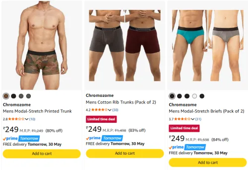 Image of Chromozome Mens Trunks Pack of 2 starting @ ₹249