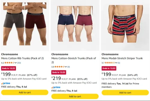 Image of Chromozome Mens Trunks (Pack of 2) starting @ ₹199