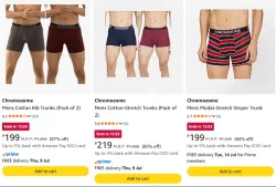 Chromozome Mens Trunks (Pack of 2) starting @ ₹199