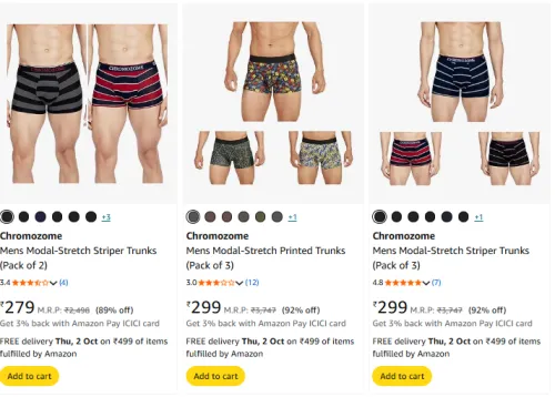 Image of Chromozome Men's Underwear Up to 92% Discount