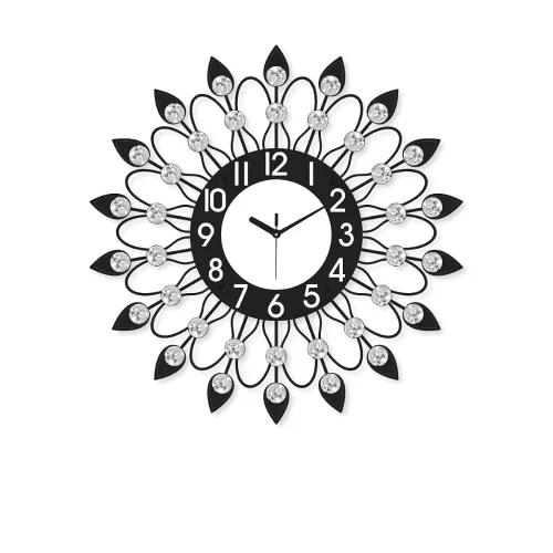 Image of CHRONIKLE Beautiful Analog Crystal Floral Design Wall Clock