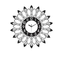 CHRONIKLE Beautiful Analog Crystal Floral Design Wall Clock
