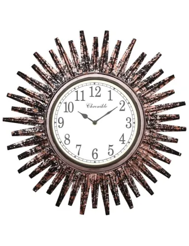 Image of CHRONIKLE Designer Metal Frame Round English Number Analog Wall Clock for Home Living Room Bedroom Decoration