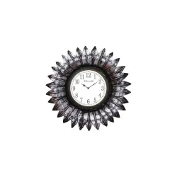CHRONIKLE Floral Design Metal Round Frame Analog Wall Clock 60cm