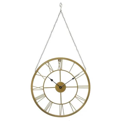 Image of CHRONIKLE Golden Roman Numeral Wall Clock
