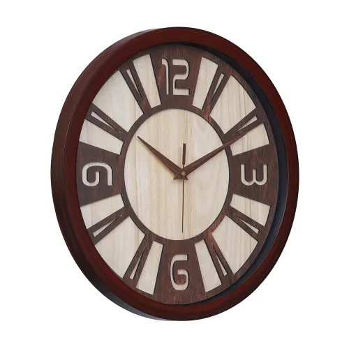 Image of CHRONIKLE Wooden Round Analog Wall Clock