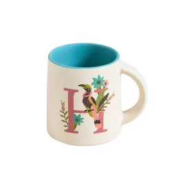 Chumbak Alphabet H Alpaca Print Ceramic Monogram Mug
