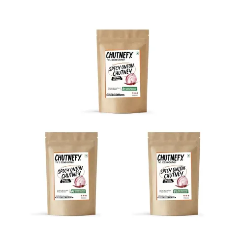 Image of Chutnefy Spicy Onion (Kara) Chutney Freeze-Dried Instant Dry Mix - 250g pack of 3 (1000g)
