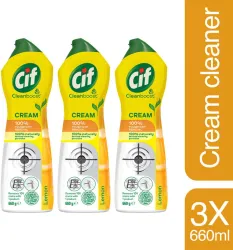 Cif Lemon Cleanboost Cream, For Tough Stain Removal, 660ml, Po3