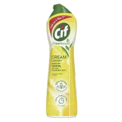 Cif Lemon Universal Surface Cleaner with 100% natural cleaning particles, creamy cleaner removes 100% of the toughest dirt 500 ml