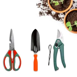 Cinagro 3-Piece Garden Tool Kit with Pruner & Trowel