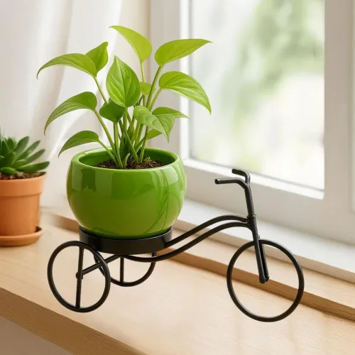Image of CINAGRO Cycle-Shaped Metal Plant Stand