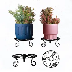 CINAGRO Round Metal Plant Stand Pack of 4
