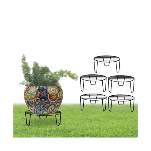 Image of CINAGRO Round Metal Plant Stand for Balcony Pack of 5