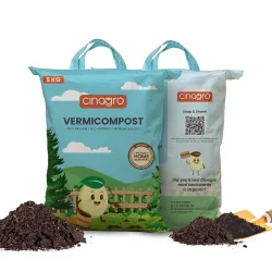 Cinagro Vermicompost 5 Kg, 100% Organic Fertilizer Manure for All Plants