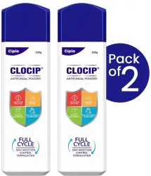 Cipla Clocip Antifungal Powder (2 x 100 g)