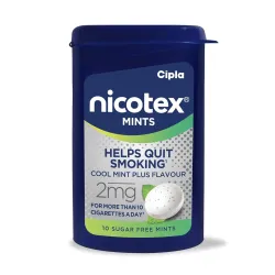 Cipla Nicotex Mints | Nicotine 2mg Lozenges (360 Pcs) | Helps Quit Smoking | Sugar Free | Cool Mint Plus Flavour (10 * 36 Pcs)
