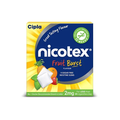 Image of Cipla Nicotex Nicotine Sugar Free Gums 2mg | Helps to Quit Smoking | WHO