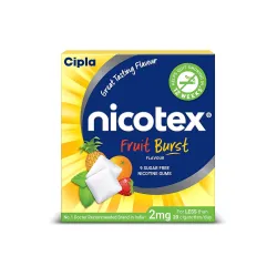 Cipla Nicotex Nicotine Sugar Free Gums 2mg | Helps to Quit Smoking | WHO
