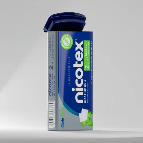Image of Cipla Nicotex 2mg Nicotine Sugar Free Gums - Pack of 9 (270 Gums)