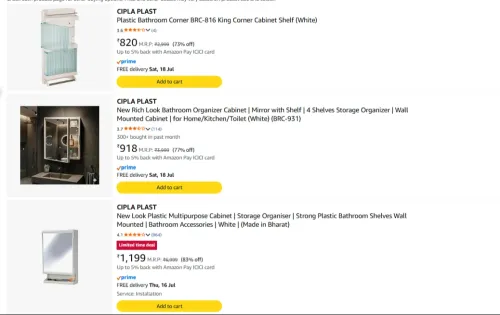 Image of CIPLA PLAST Cabinet Shelf at minimum 70% Discount