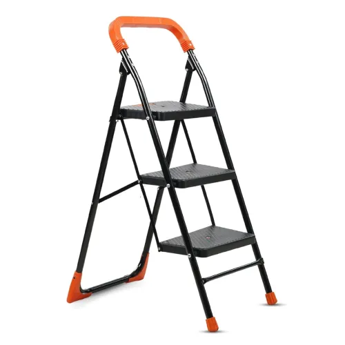 Image of CIPLA PLAST Heavy Duty Folding Ladder with Wide Steps | Lifestyle 3 Steps Foldable | Slip-Resistant | High Strength Long