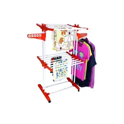 CIPLA PLAST Heavy Duty Portable Cloth Dryer Stand with 2 Pole & 2 Layer with 6 Wheels- Royal Jumbo