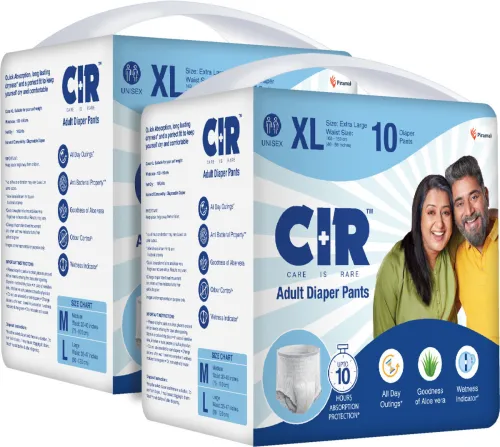 Image of CIR 10 hr Absorption Protection with Wetness Indicator Odour Control Pant Adult Diapers - XL (20 Pieces)