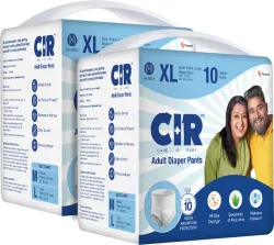 CIR 10 hr Absorption Protection with Wetness Indicator Odour Control Pant Adult Diapers - XL (20 Pieces)