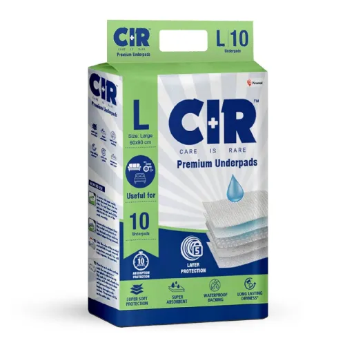 Image of CIR Premium Underpads, Large (90x60cm) I 10 hrs Absorption Protection I 10 Units I Waterproof I Protects Surfaces from I