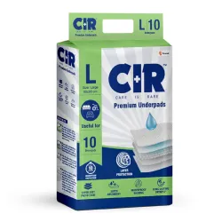 CIR Premium Underpads, Large (90x60cm) I 10 hrs Absorption Protection I 10 Units I Waterproof I Protects Surfaces from I