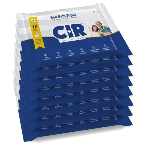 Image of CIR Soft Body Cleansing Wet Bed Bath Wipes, 10 Wipes / Pack (Pack of 8) 