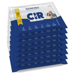 CIR Soft Body Cleansing Wet Bed Bath Wipes, 10 Wipes / Pack (Pack of 8) 