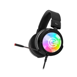 Circle Aura Magnus Wired Gaming Over Ear USB Headphones, RGB LED, 57mm Drivers, Virtual 7.1 Surround Sound, 2.2 Meter Ca