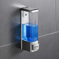 Citrine ABS Wall Mounted Handwash Dispensers for Bathroom Kitchen 350 ml 350 ml Liquid, Conditioner, Gel, Shampoo, Soap, Foam Dispenser (Clear, Silver)