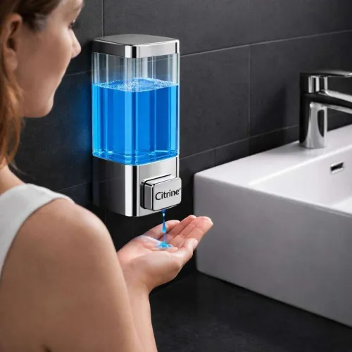 Image of Citrine ABS Wall Mounted Handwash Dispensers for Bathroom Kitchen 350ml 