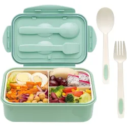 Claiez Plastic 3 Compartment Tiffin Box for Kids