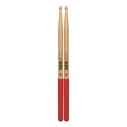 Clapbox Drum Sticks with Grip (Red) Maple Wood, 7A Size - One Pair