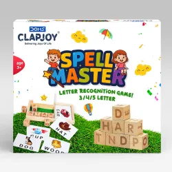 Clapjoy Wooden Spelling Games for Kids with Matching Letters