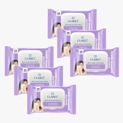 Claret Gentle Makeup Removal Wet Wipes – 25 Count