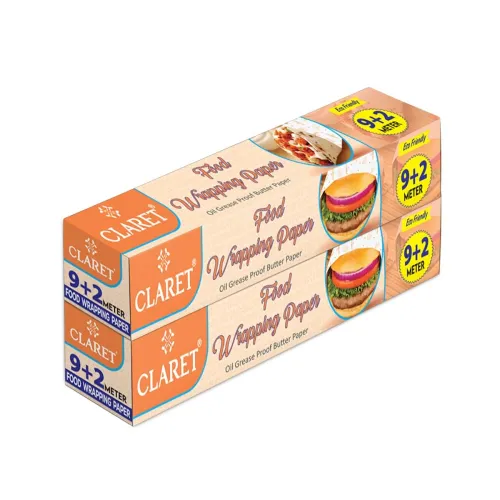 Image of Claret Oil Grease Proof Food Wrapping Paper | 9+2 Meter Roll | Eco-Friendly Non-Stick Butter Paper for Burgers Snacks Sa