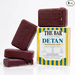 Clarity Labs Detan Kojic Acid Soap for Tan Removal, Pack of 4 x 75g, Kojic Dipalmitate with Niacinamide, Vitamin C, Detan Bathing Bar for Men And Women, Dark Spots, Pigmentation