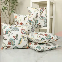 Clasiko Cotton Cushion Covers Set of 5 (16x16 inches, Tulip Treats)